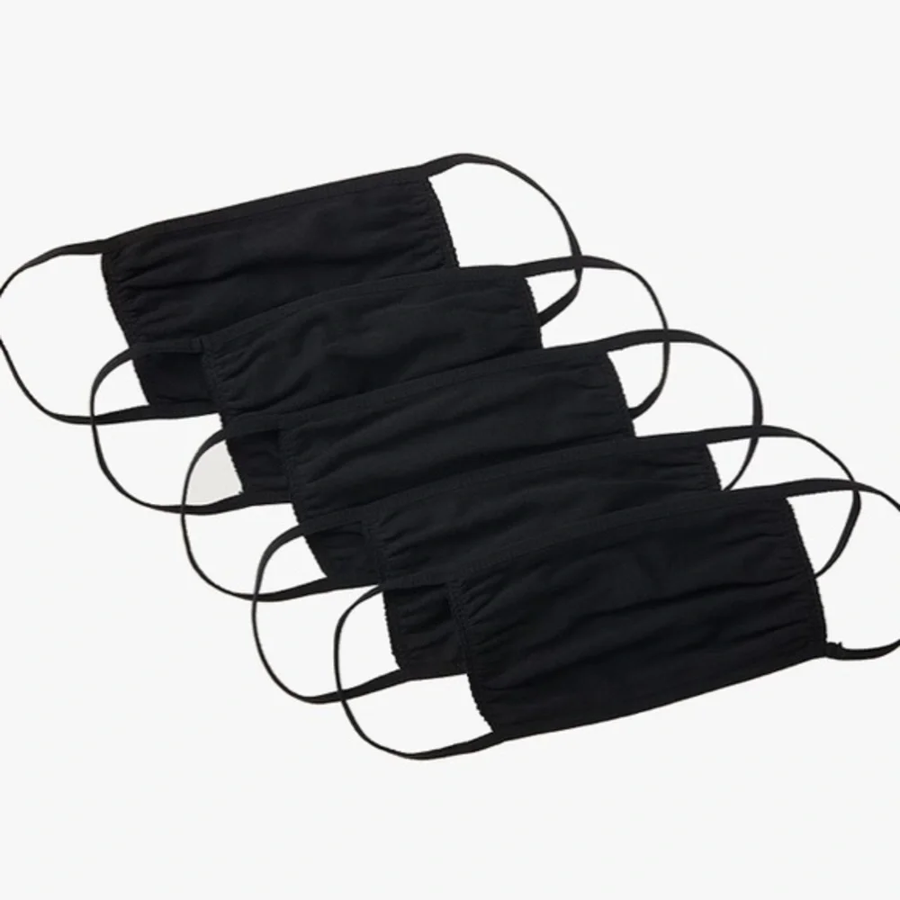🎉HP🎉 50 Black Cotton Washable Face Masks OSFA Sealed in Plastic NEW #3137